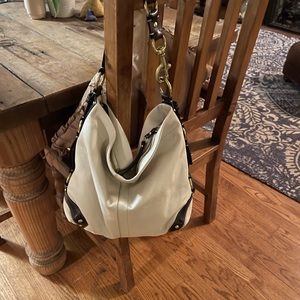 Coach Brown & Cream Carly shoulder Bag